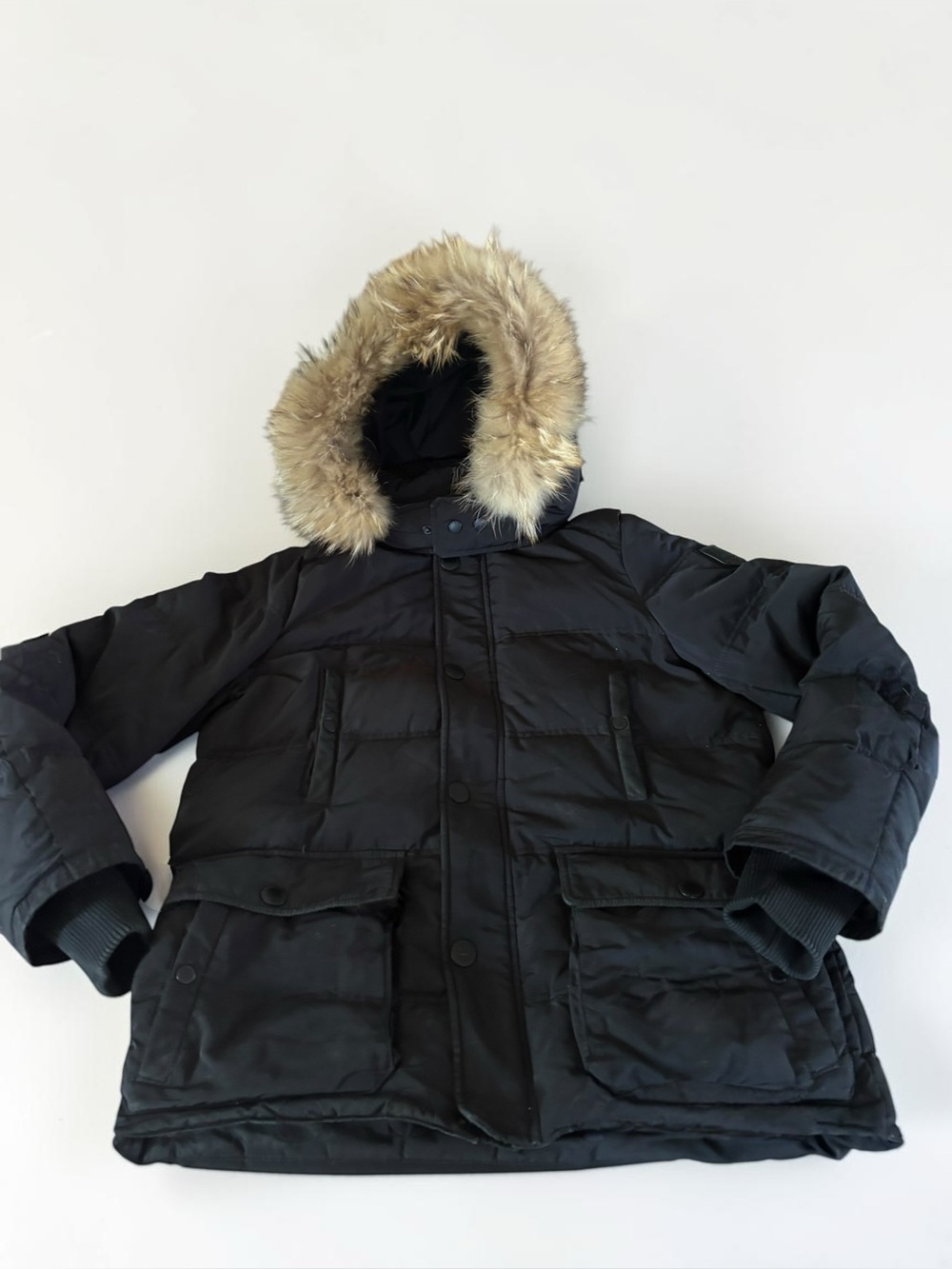 Atelier Noir by Rudsak Men's Black Winter Parka Fur Hood Size S/P